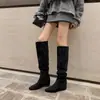 Primeiro Encontro Temporada Retrô Maillard Botas Acima do Joelho Femininas 2026 Novo Estilo Super Bonitas Aumento de Altura Oculto Pessoas Baixas Botas Desleixadas