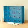 Gabinete de Medicina de Madera Tipo Cajón Retro Gabinete de Almacenamiento de Escritorio Caja de Madera para Cosméticos Joyería Medicina Tradicional China Gabinete Pequeño de Almacenamiento