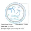 Amazon azul moño decoración de fiesta pancarta feliz cumpleaños moño vajilla primer cumpleaños arreglo