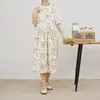 Delantal floral impermeable transfronterizo para mujer, estilo japonés para cocina del hogar, a prueba de aceite, bata para arte de repostería, estilo largo, se puede imprimir con logo