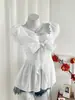 Camisa Plisada Rosa 2026 con Lazo para Ceñir la Cintura y Volantes para Mujer, Top Adelgazante de Verano, Blusa Exquisita de Estilo Francés