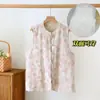Colete Feminino Jacquard Dupla Face Estilo Nacional, Blusa sem Mangas de Gaze Dupla Camada de Algodão, Roupa de Casa de Algodão e Linho