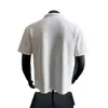 Camisa polo de estilo americano resistente con hombros rectos para hombre, camiseta de verano de manga corta deconstruida con cuello camisero, elegante y sofisticada con cuello en V y media manga