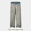 Jeans reto de caimento solto estilo retrô americano para homens, nova coleção outono 2026, marca moderna com design único, estilo jeans destroyed