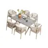 Mesas y Sillas de Exterior Nórdicas Mojia, Mesa y Sillas de Té Trendy de Lujo Ligero para Jardín de Villa, Sillas de Ratán, Mesas y Sillas de Patio de Ocio