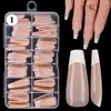Unhas postiças de comprimento médio para manicure francesa, estilo balé, para uso europeu e americano, pacote com 120 unidades (fornecimento internacional da Amazon).