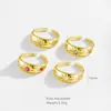 Moda Europea y Americana Estrella de Ocho Puntas Abierta Ajustable Anillo para Mujer Incrustado con Circonita Moda Versátil Elegante Diseño de Tendencia