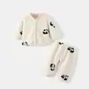 Jingqi Conjunto de Ropa de Casa de Franela para Bebé Invierno Engrosado Leggings para Bebé Pijamas Cálidos a Prueba de Viento para Niños y Niñas Invierno