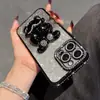 Adequado para Capa de Celular Nova para iPhone 17 Pro Max, Suporte de Coelho com Borda de Diamante para 14, Capa Protetora para Apple 16, Pulseira para 15