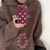 Pulseira de bolinhas de tela cheia adequada para capa de celular iphone18pm 16 furos precisos textura de couro iphone17 silicone 15 meninas