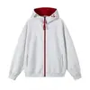 Sudadera con capucha de cremallera color block estilo americano, nuevo modelo otoño e invierno, marca de moda para adolescentes, sudadera casual de corte holgado, moderna