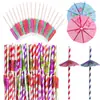 50 Unidades Palito de Papel para Guarda-chuva Decoração de Confeitaria Festa Havaiana Transfronteiriça Artesanato Guarda-chuva Pequeno Feito à Mão em Estoque Atacado