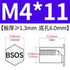 Yishenglong Pernos Remachables para Agujero Ciego de Acero Inoxidable Tuercas Remachables Placa de Presión Hexagonal Rosca Bsos-M3M4