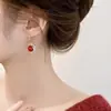 Pendientes de Perla Roja Pendientes para Mujer Pendientes 2022 Nueva Moda Elegantes Diseño de Nicho de Celebridad Pendientes Avanzados