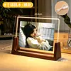 Marco de fotos de madera maciza acrílica con luz, decoración de mesa, adorno de regalo transfronterizo de Amazon, marco de fotos en forma de U de 678 pulgadas personalización