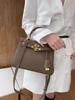 Bolsa Kelly Couro Genuíno Feminina Couro Macio Grande 2021 Nova Moda Versátil Couro Bovino de Primeira Camada Granulado Bolsa de Mão Transversal