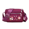 Nuevo Bolso Pequeño Bordado para Madre de Mediana Edad Bolso de Nailon para Mujer Bolso Cruzado Bolso de Lona Ligero Multicapa Casual para Mujer