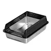 Caixa de Areia para Gatos de Aço Inoxidável, Extra Grande, Elevada, Anti-Salpicos, Totalmente Aberta e Semi-Fechada, Caixa de Areia para Gatos, Vaso Sanitário para Gatos, Anti-Salpicos