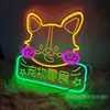 Letrero Publicitario de Luz de Neón LED Puesto del Mercado Nocturno Letrero de Luz Barbacoa Olla Caliente Luz Decorativa Pared de Fondo Caracteres Luminosos Otros