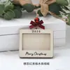 Moldura de Madeira de Natal Moldura de Madeira Maciça Pingente Decorações de Árvore de Natal 2026 Atmosfera de Feriado em Casa Pequenos Presentes