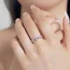 Anillo de boda de plata esterlina S925 para mujer, con corte de flor de hielo y amor rosa, exquisito anillo de boda de alta calidad.