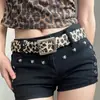 Cinto Animal Print Estilo Punk Y2K para Mulheres, Cinto de Design Nicho Retrô, Acessório Versátil Tendência Estilo Americano Cool