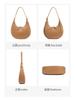 Nuevo estilo japonés nicho piel de vaca bolso media luna semicírculo bolso luna bolso de hombro portátil para mujer bandolera bolso dumpling bolso de axila