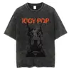 Camiseta Retro Lavada con Estampado de Gato Animal Transfronteriza Aliexpress Patrón de Calle Harajuku Camiseta Y2K Manga Corta de Verano