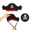 Fantasia de festa de Halloween transfronteiriça: máscara de caveira, tapa-olho de feltro e adereços de fantasia de chapéu de pirata caribenho