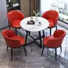 Mesa y Sillas de Negociación de Lujo Ligero para Cafeterías y Tiendas de Té con Leche, Mesas de Ocio para Recibir Invitados, Mesas Redondas Pequeñas Convenientes para Recepción y Oficina