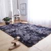 Alfombra de lana de seda de color sólido, alfombra de piso degradada tie-dye de color mixto, tapete para mesa de centro de sala de estar, manta completa antideslizante de lana larga, alfombra para sala de estar