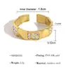 Anillo de Acero Inoxidable Nuevo Estilo Europeo y Americano para Comercio Exterior, Chapado en Oro de 18K, Estrella Geométrica Abierta que No se Desvanece para Mujeres