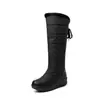 Botas Altas de Invierno 2024 con Forro de Lana Cálido de Plumas Tallas 40-43 Comercio Exterior con Cordones Botas de Nieve Individuales de Europa y América
