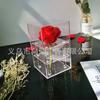 Caja de almacenamiento de acrílico con cubierta de plexiglás, caja de exhibición de flores sin fondo de cinco lados, caja de almacenamiento con estante de exhibición