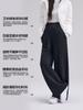 Calça Casual Grossa de Inverno para Gestante com Caimento, Cordão, Não Apertada, Calça de Perna Larga, Elástica Plus Size com Suporte para Barriga Calça Esportiva