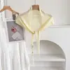 Bufanda Triángulo de Punto de Color Sólido, Chal Pequeño de Mezcla de Tencel y Seda para Mujer, Moderno y Versátil, Calentador de Hombros para Habitaciones con Aire Acondicionado