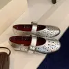 Zapatos de Salón Huecos Estilo Francés para Mujer, Nuevos Zapatos Mary Jane Perforados Verano 2026, Bailarinas Sandalias de Tira Única con Suela Suave