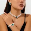 Europeu e Americano Jóias Transfronteiriças Francês Elegante Multi-camada Imitação Pérola Colar Elegante Luz Luxo Frisado Redondo Pingente Colar
