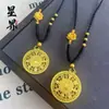 Loja de Ouro Mesmo Estilo Ouro Areia Bússola de Oito Tesouros Colar Pingente Bússola da Fortuna Banhada a Cobre Fabricante Atacado
