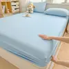 Estilo Nuevo Primavera y Verano Hilo Abullonado Estampado Sábana Funda Protectora para Colchón de Dormitorio Infantil Estudiante Cubierta de Cama Anti-Suciedad de Cobertura Total