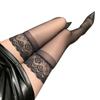 Manyan sexy lingerie sexy renda pavão lado meias silicone antiderrapante meias óleo brilhante alto brilho WZ7082