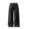 Pantalones de Cuadros Estilo Americano Sueltos de Pierna Ancha para Hombre, Marca de Moda Urbana Vibe, Cintura Color-Blocking, Cordón, Pantalones Deportivos Casuales