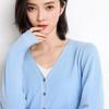 Cárdigan para Mujer en Terciopelo Andy, Corte Holgado, Nuevo Estilo Primavera y Otoño 2024, Suéter de Pico, Tejido de Color Sólido, Modelo Nuevo
