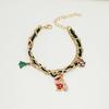 Pulsera de Navidad europea y americana nueva, árbol de Navidad con aceite de goteo, muñeco de nieve, colgante de muleta, pulsera de cadena multicapa, joyería para mujeres