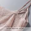 Camisola de seda para mujer, corta, holgada, de color liso, con encaje de seda y cuello en V, camisola pequeña