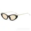 Gafas de sol metálicas con montura pequeña estilo ojo de gato, personalizadas, de estilo europeo y americano, para mujer, gafas de sol de moda retro de alta gama