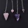 Venta Caliente Europea y Americana Día de la Madre Collar Natural Cónico Colgante Bala Facetada Cristal Prisma Hexagonal Accesorios de Collar