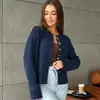 Amazon Transfronterizo Cardigan de Punto con Hebilla de Nuevo Color Otoño e Invierno 2025 Nuevo Suéter Holgado Casual Europeo y Americano Chaqueta para Mujer