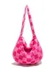 Bolso Tote Cuadros Estilo Coreano Gran Capacidad para Mujer Otoño 2026 Retro Color Contrastante Felpa Casual Bolso de Hombro Cruzado