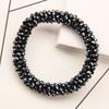 Moda da Coreia do Sul Cor de Cristal Elástico Borracha Faixa de Cabeça Rabo de Cavalo Simples Elegante Requintado Faixa de Cabelo Pulseira Pulseira Feminina